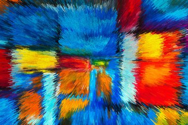 Dinamik Radyasyon Tasarımı ile Soyut Piksel Patlaması Modern Çoklu Renk Sanatı