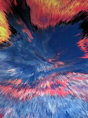 Dinamik Radyasyon Tasarımı ile Soyut Piksel Patlaması Modern Çoklu Renk Sanatı