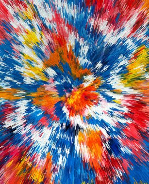 Dinamik Radyasyon Tasarımı ile Soyut Piksel Patlaması Modern Çoklu Renk Sanatı