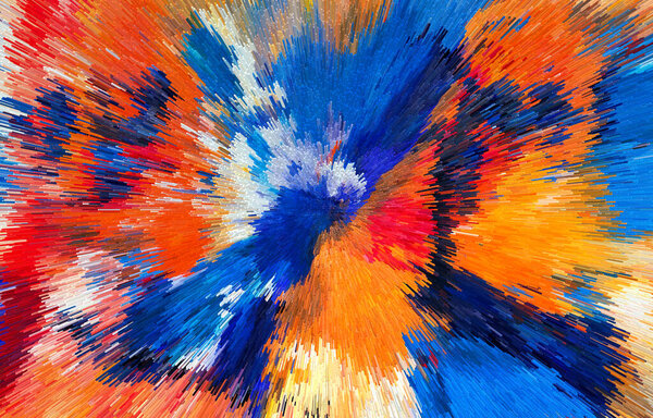 Abstract Pixel Burst  Modern Multicolor Artwork with Dynamic Radiant Design