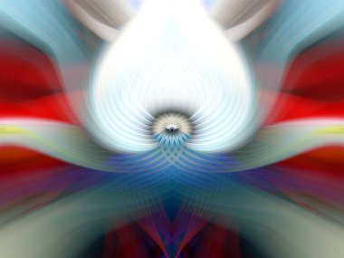 Simetrik Çizgiler ve Gradyan Renkleri, Modern Tasarımlar ve Yaratıcılık için Fütürist Geometrik Arkaplan ile Canlı Soyut Dijital Sanat