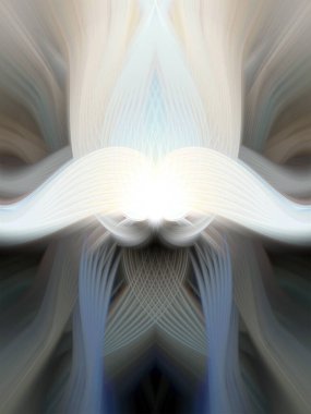 Simetrik Çizgiler ve Gradyan Renkleri, Modern Tasarımlar ve Yaratıcılık için Fütürist Geometrik Arkaplan ile Canlı Soyut Dijital Sanat