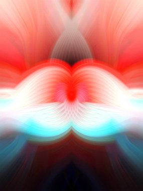 Simetrik Çizgiler ve Gradyan Renkleri, Modern Tasarımlar ve Yaratıcılık için Fütürist Geometrik Arkaplan ile Canlı Soyut Dijital Sanat