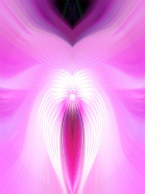 Simetrik Çizgiler ve Gradyan Renkleri, Modern Tasarımlar ve Yaratıcılık için Fütürist Geometrik Arkaplan ile Canlı Soyut Dijital Sanat