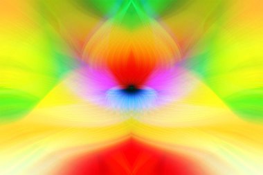 Simetrik Çizgiler ve Gradyan Renkleri, Modern Tasarımlar ve Yaratıcılık için Fütürist Geometrik Arkaplan ile Canlı Soyut Dijital Sanat