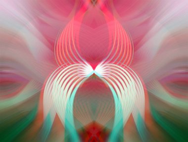 Vibrant Abstract Digital Art with Symmetrical Lines and Gradient Colors, Futuristic Geometric Background for Modern Designs and Creativity clipart