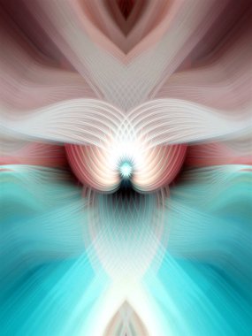 Simetrik Çizgiler ve Gradyan Renkleri, Modern Tasarımlar ve Yaratıcılık için Fütürist Geometrik Arkaplan ile Canlı Soyut Dijital Sanat