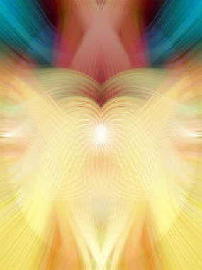 Simetrik Çizgiler ve Gradyan Renkleri, Modern Tasarımlar ve Yaratıcılık için Fütürist Geometrik Arkaplan ile Canlı Soyut Dijital Sanat