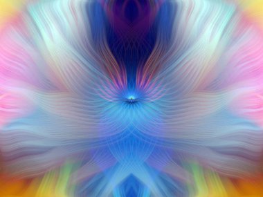 Renkli soyut modern sanat arka planı canlı renkler, simetrik kaleydoskop desenleri ve mavi, kırmızı, pembe, sarı ve yeşil renkli akışkan dokular.