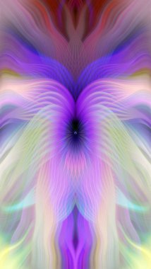 Renkli soyut modern sanat arka planı canlı renkler, simetrik kaleydoskop desenleri ve mavi, kırmızı, pembe, sarı ve yeşil renkli akışkan dokular.