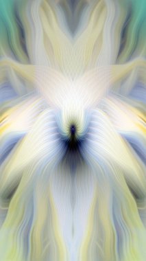 Renkli soyut modern sanat arka planı canlı renkler, simetrik kaleydoskop desenleri ve mavi, kırmızı, pembe, sarı ve yeşil renkli akışkan dokular.