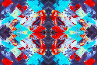 Kaleydoskopik Çok Renkli ve Karışık Girdap Tasarımlı Soyut Sanat