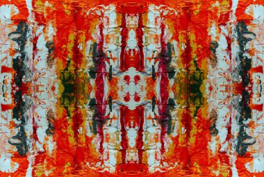 Kaleydoskopik Çok Renkli ve Karışık Girdap Tasarımlı Soyut Sanat