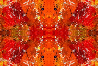 Kaleydoskopik Çok Renkli ve Karışık Girdap Tasarımlı Soyut Sanat