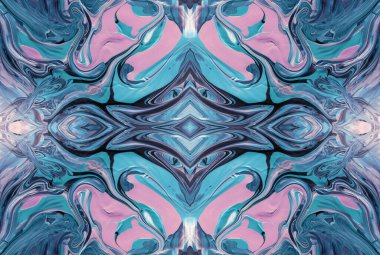 Kaleydoskopik Çok Renkli ve Karışık Girdap Tasarımlı Soyut Sanat