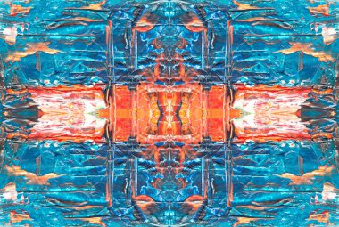 Kaleydoskopik Çok Renkli ve Karışık Girdap Tasarımlı Soyut Sanat