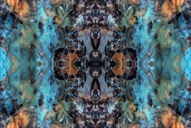 Kaleydoskopik Çok Renkli ve Karışık Girdap Tasarımlı Soyut Sanat