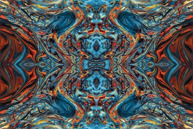 Kaleydoskopik Çok Renkli ve Karışık Girdap Tasarımlı Soyut Sanat