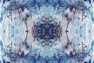 Kaleydoskopik Çok Renkli ve Karışık Girdap Tasarımlı Soyut Sanat