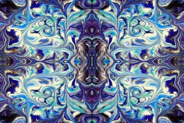 Kaleydoskopik Çok Renkli ve Karışık Girdap Tasarımlı Soyut Sanat