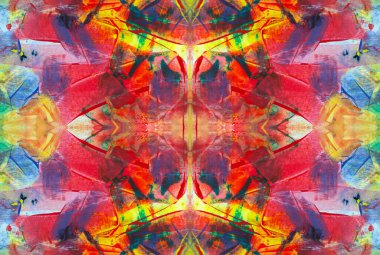 Kaleydoskopik Çok Renkli ve Karışık Girdap Tasarımlı Soyut Sanat