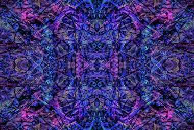 Kaleydoskopik Çok Renkli ve Karışık Girdap Tasarımlı Soyut Sanat