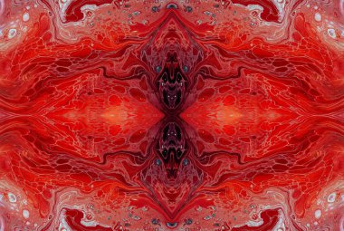 Kaleydoskopik Çok Renkli ve Karışık Girdap Tasarımlı Soyut Sanat