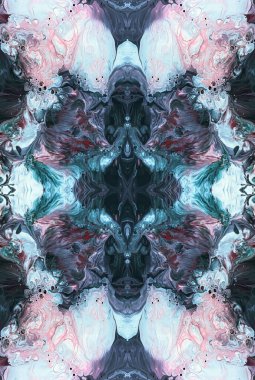 Kaleydoskopik Çok Renkli ve Karışık Girdap Tasarımlı Soyut Sanat