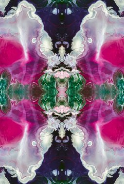 Kaleydoskopik Çok Renkli ve Karışık Girdap Tasarımlı Soyut Sanat