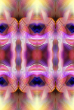 Renkli Soyut Kaleydoskop Deseni Canlı Gradyan Renkleri ve Simetrik Tasarım Modern Dijital Sanatsal Çalışması