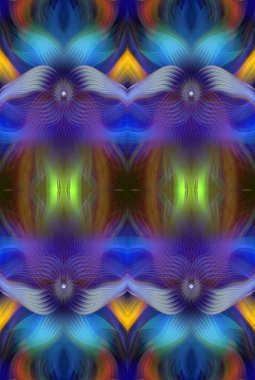 Renkli Soyut Kaleydoskop Deseni Canlı Gradyan Renkleri ve Simetrik Tasarım Modern Dijital Sanatsal Çalışması