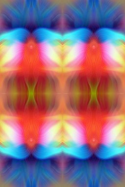 Renkli Soyut Kaleydoskop Deseni Canlı Gradyan Renkleri ve Simetrik Tasarım Modern Dijital Sanatsal Çalışması