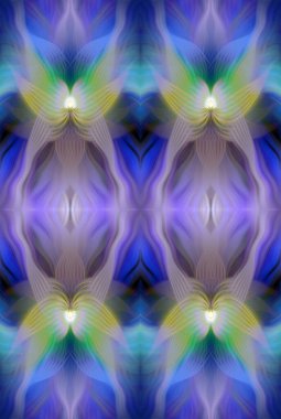 Renkli Soyut Kaleydoskop Deseni Canlı Gradyan Renkleri ve Simetrik Tasarım Modern Dijital Sanatsal Çalışması