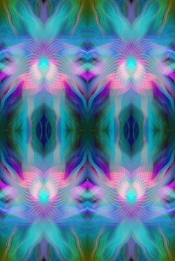 Renkli Soyut Kaleydoskop Deseni Canlı Gradyan Renkleri ve Simetrik Tasarım Modern Dijital Sanatsal Çalışması