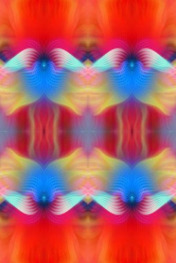 Renkli Soyut Kaleydoskop Deseni Canlı Gradyan Renkleri ve Simetrik Tasarım Modern Dijital Sanatsal Çalışması