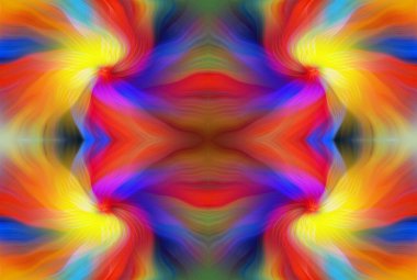 Renkli Soyut Kaleydoskop Deseni Canlı Gradyan Renkleri ve Simetrik Tasarım Modern Dijital Sanatsal Çalışması