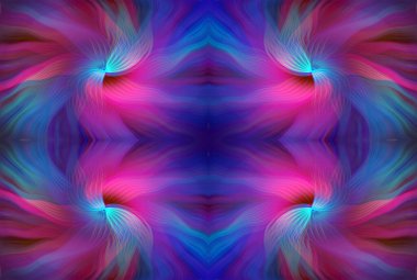 Renkli Soyut Kaleydoskop Deseni Canlı Gradyan Renkleri ve Simetrik Tasarım Modern Dijital Sanatsal Çalışması