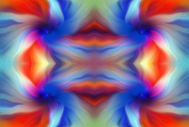 Renkli Soyut Kaleydoskop Deseni Canlı Gradyan Renkleri ve Simetrik Tasarım Modern Dijital Sanatsal Çalışması