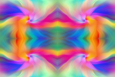 Renkli Soyut Kaleydoskop Deseni Canlı Gradyan Renkleri ve Simetrik Tasarım Modern Dijital Sanatsal Çalışması