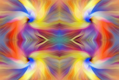 Renkli Soyut Kaleydoskop Deseni Canlı Gradyan Renkleri ve Simetrik Tasarım Modern Dijital Sanatsal Çalışması