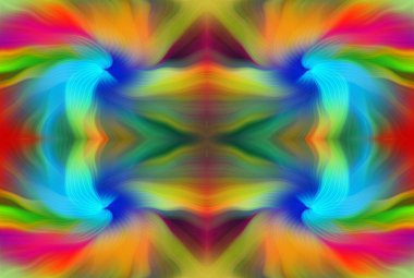 Renkli Soyut Kaleydoskop Deseni Canlı Gradyan Renkleri ve Simetrik Tasarım Modern Dijital Sanatsal Çalışması