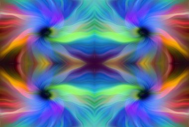 Renkli Soyut Kaleydoskop Deseni Canlı Gradyan Renkleri ve Simetrik Tasarım Modern Dijital Sanatsal Çalışması