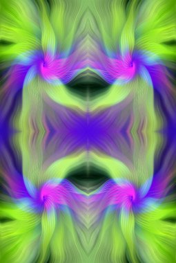 Renkli Soyut Kaleydoskop Deseni Canlı Gradyan Renkleri ve Simetrik Tasarım Modern Dijital Sanatsal Çalışması