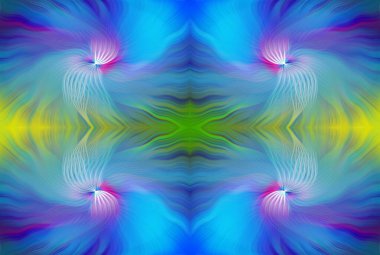 Colorful Abstract Kaleidoscope Pattern with Vibrant Gradient Hues and Symmetrical Design Modern Digital Artwork clipart