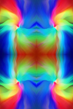 Renkli Soyut Kaleydoskop Deseni Canlı Gradyan Renkleri ve Simetrik Tasarım Modern Dijital Sanatsal Çalışması