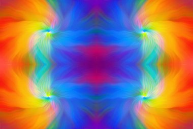 Colorful Abstract Kaleidoscope Pattern with Vibrant Gradient Hues and Symmetrical Design Modern Digital Artwork clipart