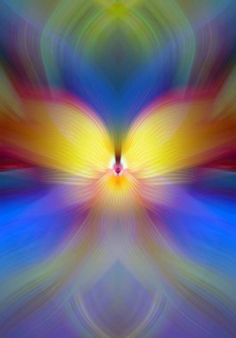 Etkili Renklerle Büyüleyici Fraktal Sanat Tasarımı, Simetrik Desenler ve Modern Yaratıcı İlham ve Gerçeküstü Görsel Deneyimler İçin Soyut Geometrik Akış