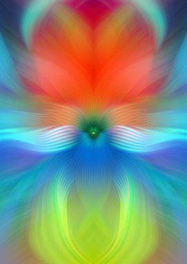 Etkili Renklerle Büyüleyici Fraktal Sanat Tasarımı, Simetrik Desenler ve Modern Yaratıcı İlham ve Gerçeküstü Görsel Deneyimler İçin Soyut Geometrik Akış