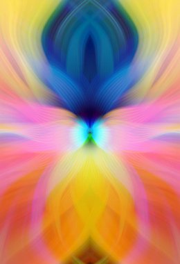 Etkili Renklerle Büyüleyici Fraktal Sanat Tasarımı, Simetrik Desenler ve Modern Yaratıcı İlham ve Gerçeküstü Görsel Deneyimler İçin Soyut Geometrik Akış