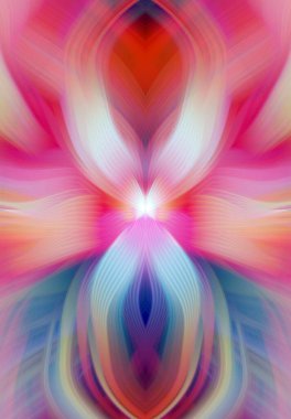 Etkili Renklerle Büyüleyici Fraktal Sanat Tasarımı, Simetrik Desenler ve Modern Yaratıcı İlham ve Gerçeküstü Görsel Deneyimler İçin Soyut Geometrik Akış